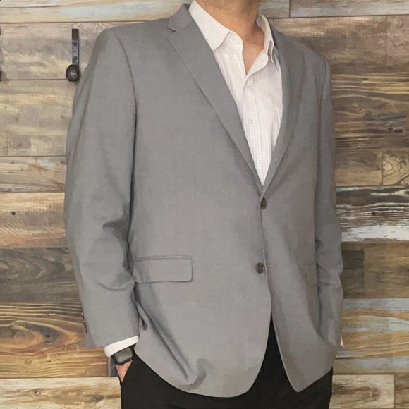 Tommy Hilfiger 100% Wool Gray Double Vented Blazer Sport Jacket